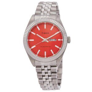 NWT Authentic Timex Waterbury Legacy Quartz Orange Dial Men's Watch